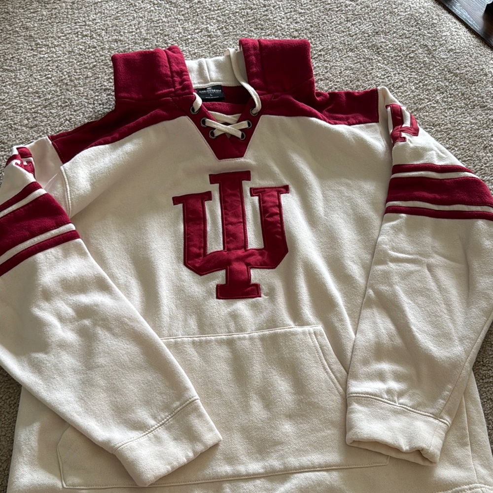 Indiana University Hoodie with Red Accents